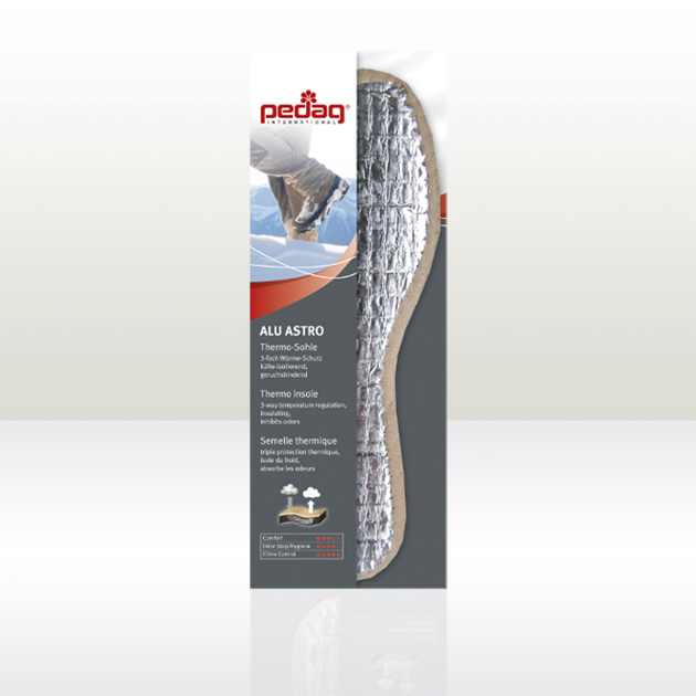 Pedag Alu Astro Breathable Anti-Odour Thermal Insoles for Winter with Aluminium Base